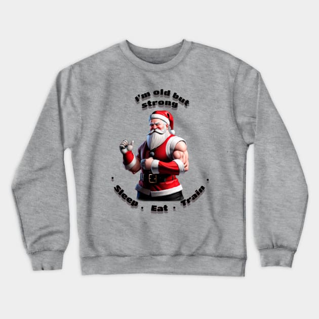 Santa Claus training in the gym Crewneck Sweatshirt by Quasars Moon